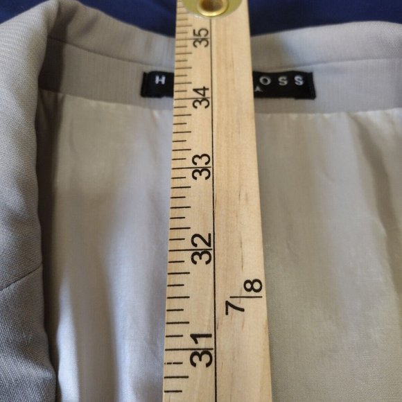 Vtg Hugo Boss Jacket Men SIze 46‎ Beige Virgin Wool Blazer USA Made - Picture 7 of 7